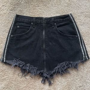 Carmar Black Denim Zip up Skirt